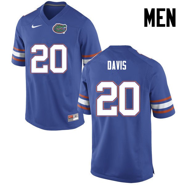 Florida Gators Men #20 Malik Davis College Football Jersey Blue